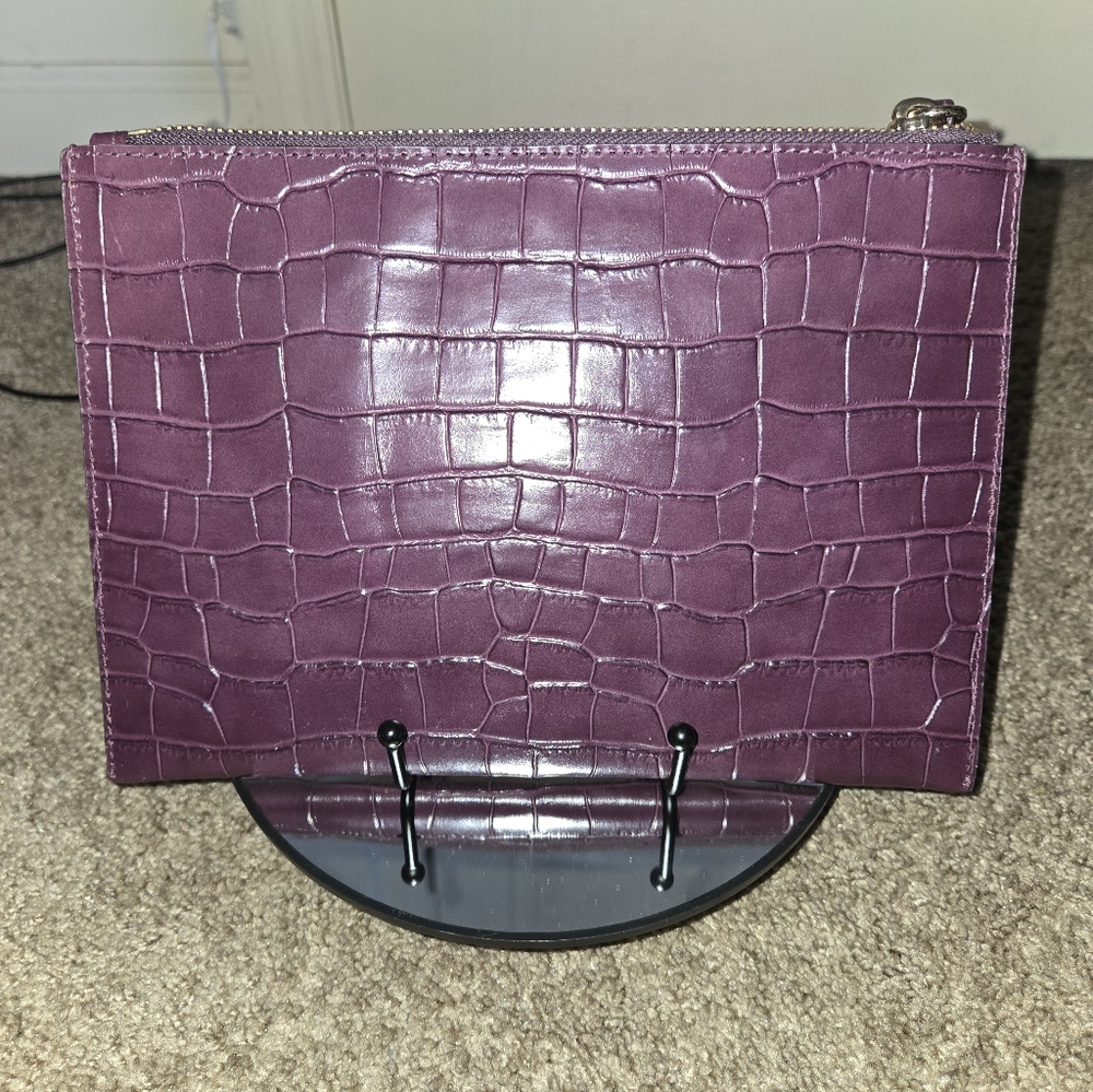 Like New Michael Kors Croc Embossed Oversized Wristlet - Picture 3 of 6